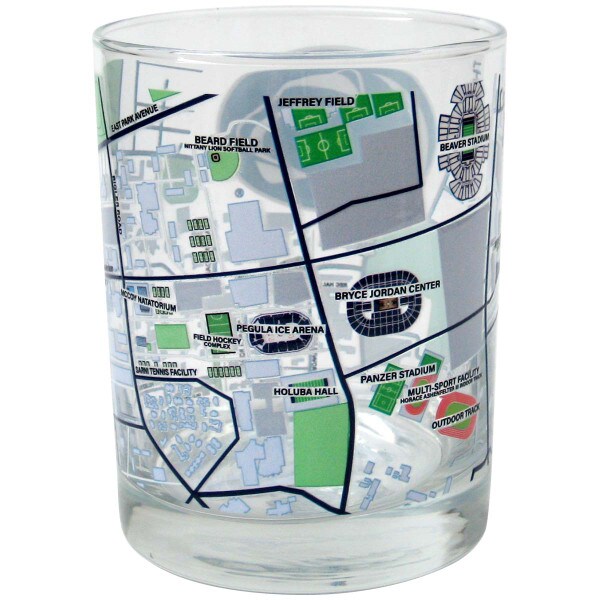 rocks glass with Penn State University campus map view 3